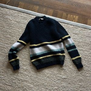 Vanessa Bruno navy blue wool striped sweater. Size Small